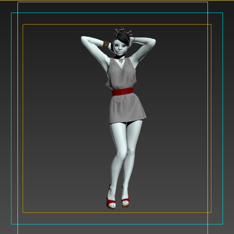 Girl in Miniskirt Sport 3D Model Woman